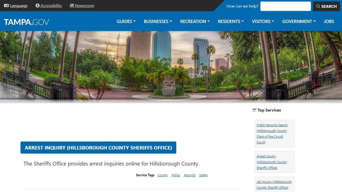 Arrest Inquiry (Hillsborough County Sheriffs Office)